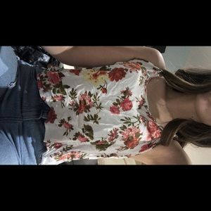 White floral crop top